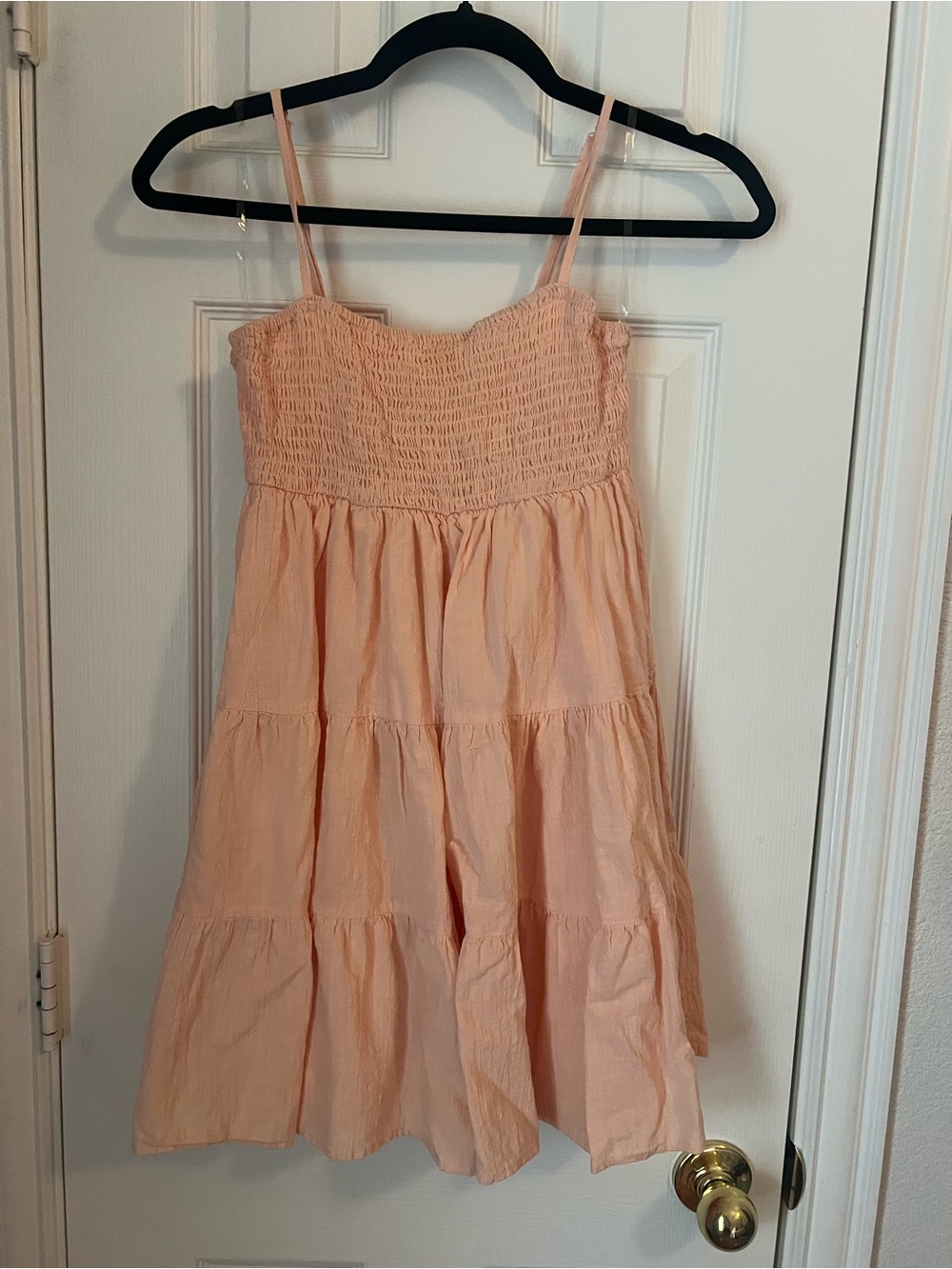Peach Smocked Sundress with Spaghetti Straps